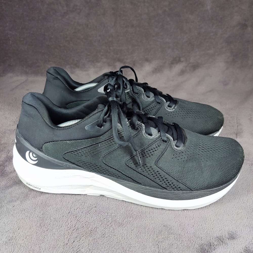 Topo Athletic Phantom 2 Mens Black Running Shoes 5MM Drop Zipfoam Size 12.5